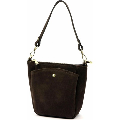 Luka dámska malá kožená crossbody kabelka tmavohnedá na rameno 26-018