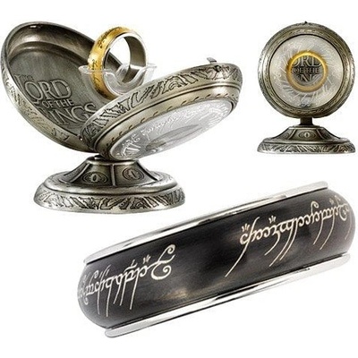 Noble Collection Prsteň moci čierny so strieborným okrajom FC8014X
