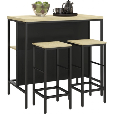 Homcom 3dílný barový set včetně stolu se 2 barovými židlemi – Sleviste.cz