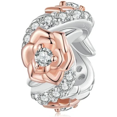 P&J Jewellery Stříbrný Oddělovač Růže a zirkonie SB110