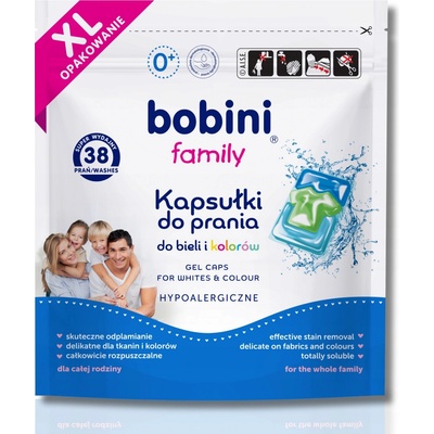Bobini Rodinné kapsule na pranie pre deti Hypoalergénne rodiny 38 PD