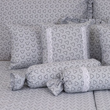 Zdeňka Podpěrová Srdiečka sivé Bavlna okrasný prešitý 40 x 40 cm