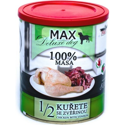 Falco Max Deluxe 1/2 kurčaťa so zverinou 8 x 800 g