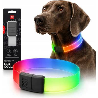 Waudog Obojek pro psa s podsvícením LED RGB nastavitelný