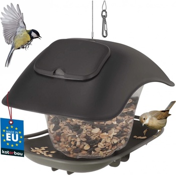 Prosperplast krmítko pro ptáky BIRDYFEED SQUARE šedý kámen 24,8 cm