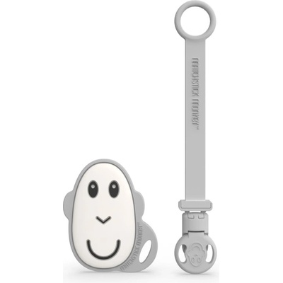 Matchstick Monkey Flat Face Teether & Soother Clip подаръчен комплект Grey(за деца )