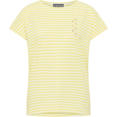 ELBSAND Дамска тениска Elbsand Women's Selma T-shirt - Bright Yellow / Bright White (916-4722-0614)