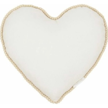 Cotton and Sweets Mini Boho vankúš srdca s bublinkami vanilka 38cm