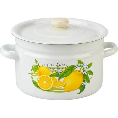 idilia 26 см (9 л. ) емайлирана тенджера с метален капак idilia разцветка Лимон