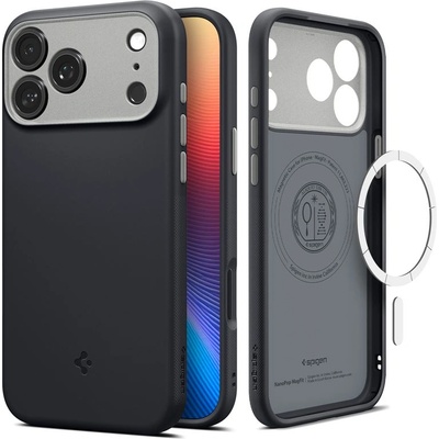 Силиконов (TPU) калъф с висока степен на защита с MagSafe за iPhone 17 Pro Max - Spigen Nano Pop MagSafe Case (черен) (ACS10262)