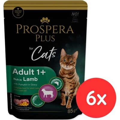 Prospera Plus Cat Adult 1+ jahňacie a dýně 6x85 g