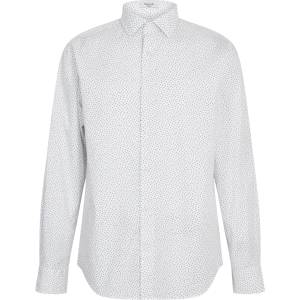 Gant Риза с дълъг ръкав Gant Men's Poplin All Over Print Long Sleeve Shirt - White 110