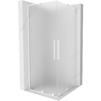 Mexen Velar L Duo плъзгаща се душ кабина 100 x 100 см, матирано стъкло, бяла - 871-100-100-02-33-20 (871-100-100-02-33-20)