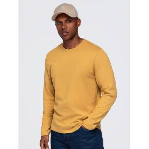 Ombre Clothing Мъжка тениска с дълъг ръкав без печат - горчичен цвят V10 OM-LSBL-0106 Ombre Clothing Ombre Clothing | Zhalt Oranzhev | МЪЖЕ | S