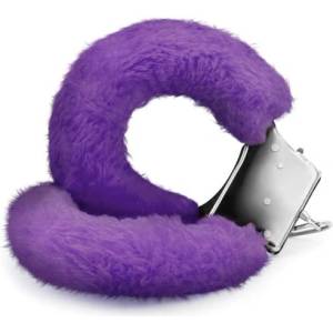 Shots Toys Метални белезници с пух "crushious purple" цвят Лилав
