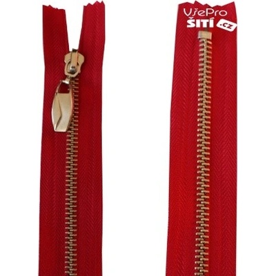 zip nikl ČERVENÝ ozdobný děl 3113XX