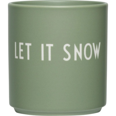DESIGN LETTERS Porcelánový hrnček Green Let it snow 300 ml