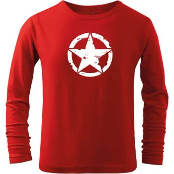 DRAGOWA детска тениска с дълъг ръкав, Звезда, червена (7176)