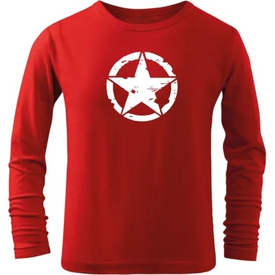 DRAGOWA детска тениска с дълъг ръкав, Звезда, червена (7176)