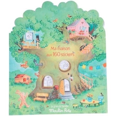 Moulin Roty - Книжка за оцветяване със стикери - Голямото семейство (632626)