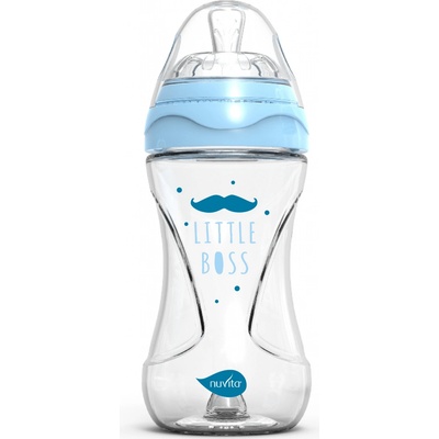 Nuvita lahvička Glass/Blue 240ml