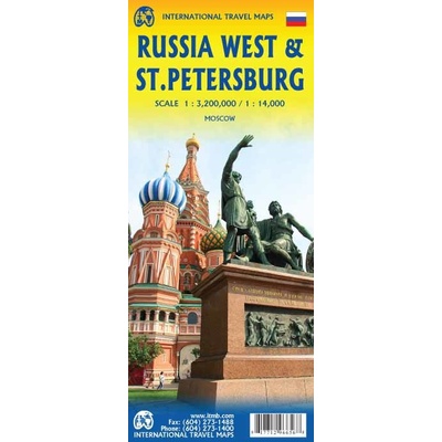 ITMB Publishing plán Saint Petersburg (Petrohrad) 1:14 t., západní Rusko 1:3,2 mil. ITM