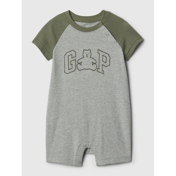 GAP Бебешки кратък гащеризон с лого GAP GAP | Siv | Момчешки | 62-68