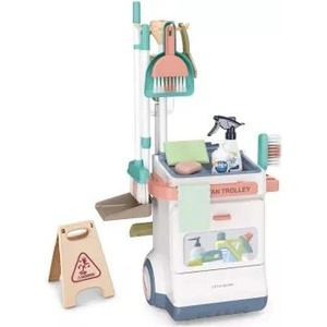 Man Yuk Toys Комплект играчки „Почистваща количка с прахосмукачка, 20 бр