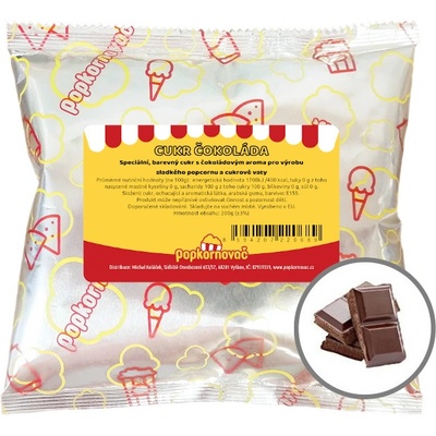 Popkornovač.cz Cukor s príchuťou čokolády na sladký popcorn a na cukrovú vatu 200 g
