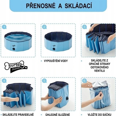 Surtep Animals Skládací bazén pro psy 80 x 30 cm červený