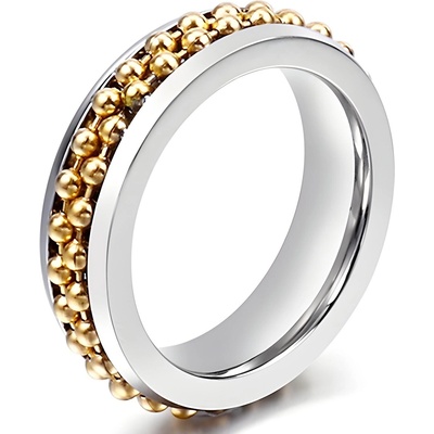 HARAHU Пръстен CH-17353 - Сребърен / Златен / 59mm KP17353 (CH-17353)