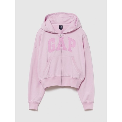 GAP Oversize mikina na zips s logom ružová