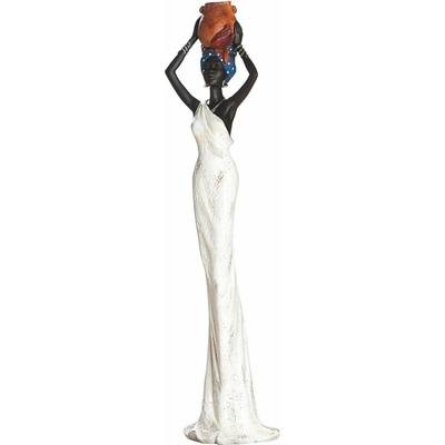 Dekorace figura Afričanka Tortuga s džbánem, 9,5x11,5x48,5 cm