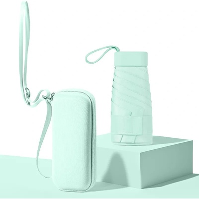 Skládací mini deštník v kabelce mint green