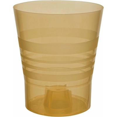 Plastkon dekorativní kvetináč Orchid 13 cm transparentní oranžový