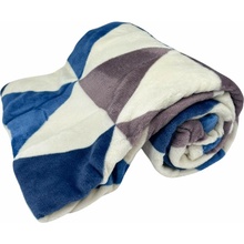 Home Elements Mikro flanel deka Trojúhelníky modrá a bílá 150x200