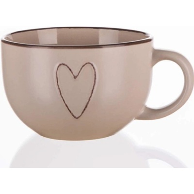 BANQUET Hrnček keramický jumbo HEART béžový 730 ml