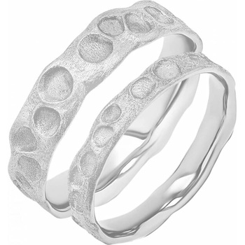 Eppi Snubní prsteny s atypickým povrchem ze zlata Iris RW48860