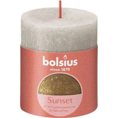 Bolsius Rustikální šedo zlatá 8 cm