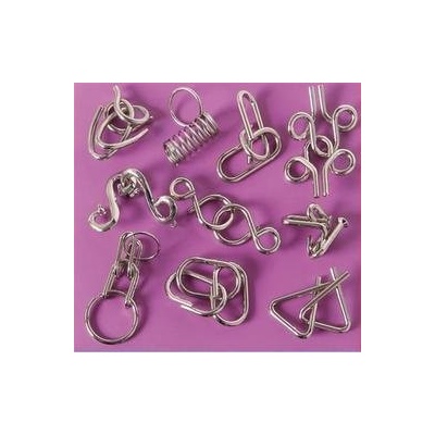 Hlavolamy drátové deset drobných sada fialova