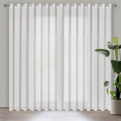 EUROFIRANY ZÁCLONA NA KRÚŽKOCH SIBEL 300 CM X 250 CM BIELA
