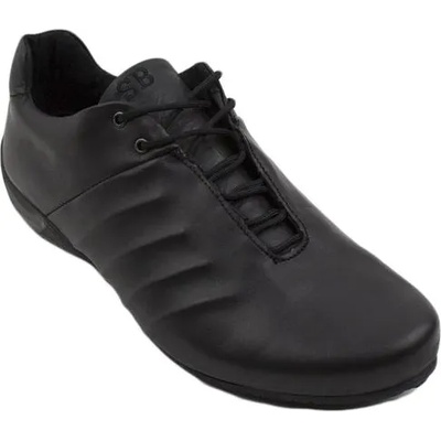 Български обувки Мъжки черни маратонки от естествена кожа 31208