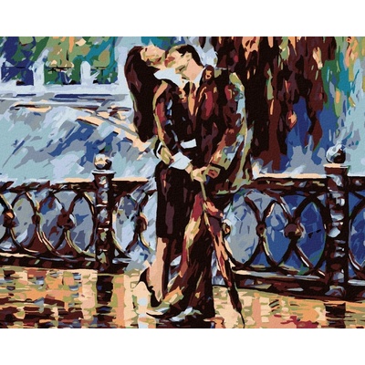 zuty Malování podle čísel Vášnivý pár v černém 50 x 40 cm vypnuté plátno na rám
