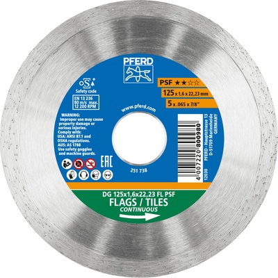 Pferd diamantový rezací kotúč 125 x 1,6 x 22,23 mm 68000012