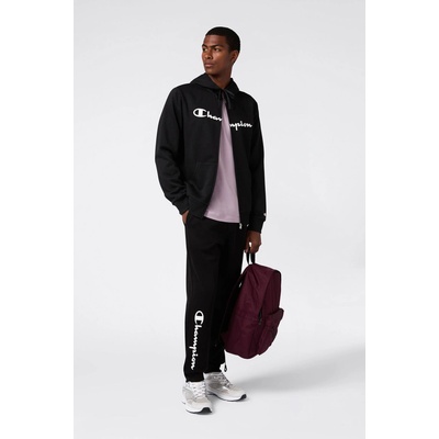 Champion Men’s Fleece Full Zip Hoodie Script Logo Black
