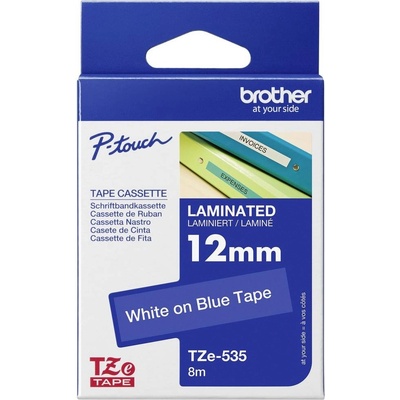etikety Brother TZe, TZ TZe-535 plast Farba pásky: modrá Farba písma:biela 12 mm 8 m