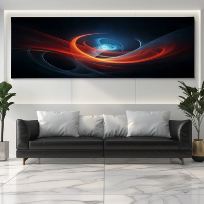 Obraz na plátně - Objetí vesmírné záře FeelHappy.cz Velikost obrazu (šířka x výška): 120 x 40 cm