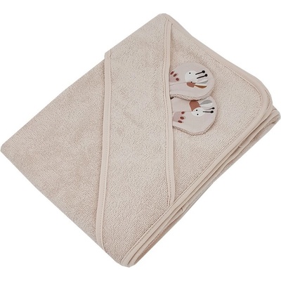 EKO Osuška na kúpanie s uškami bambusová Bees Beige 100x100 cm