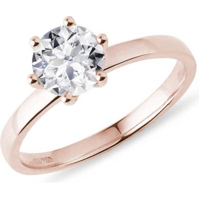 Klenota Zásnubní prsten s diamantem v růžovém zlatě k0701024