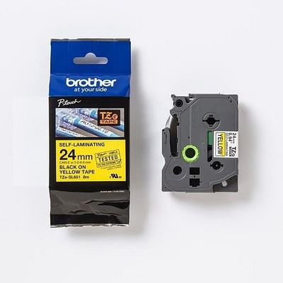 Páska do štítkovače Brother TZe-SL651, černý tisk/žlutý podklad, originál